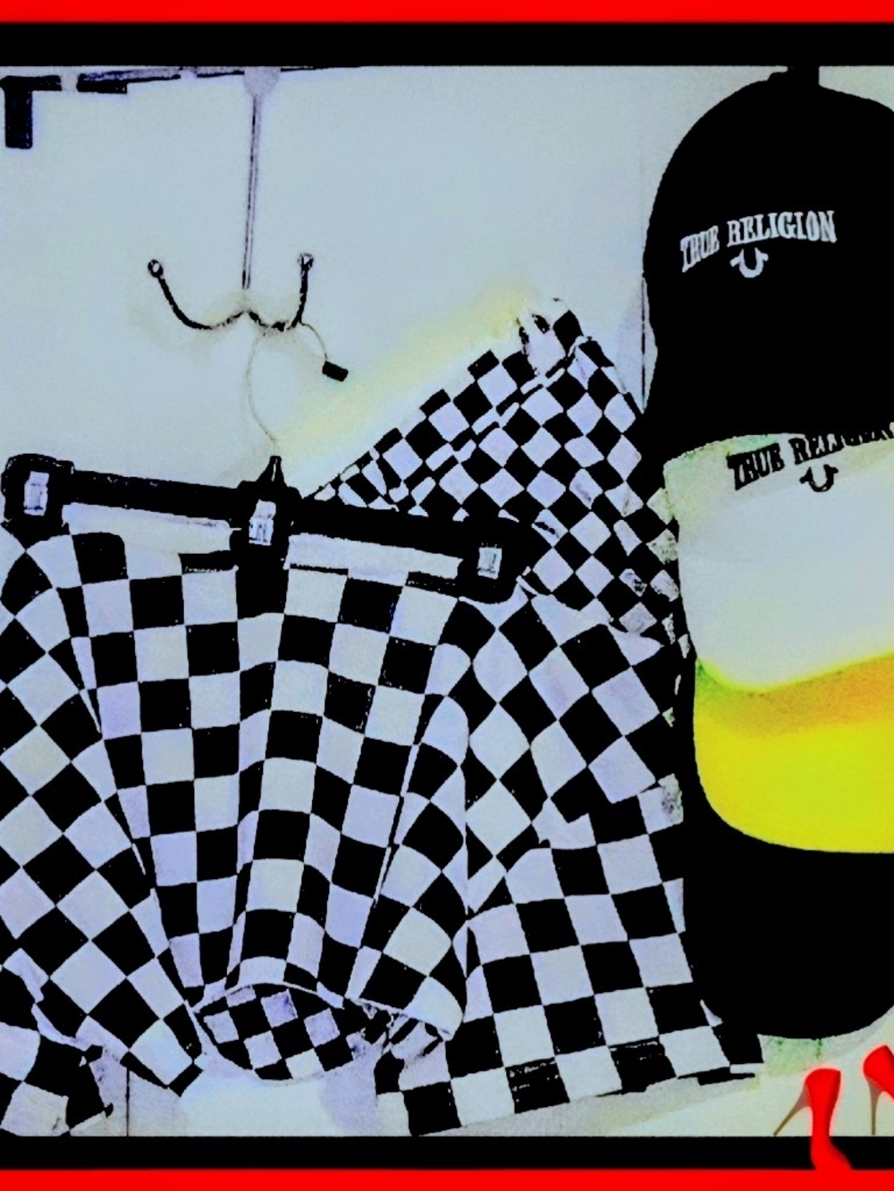 Checkerboard Mini Skirt with Matching Cap
